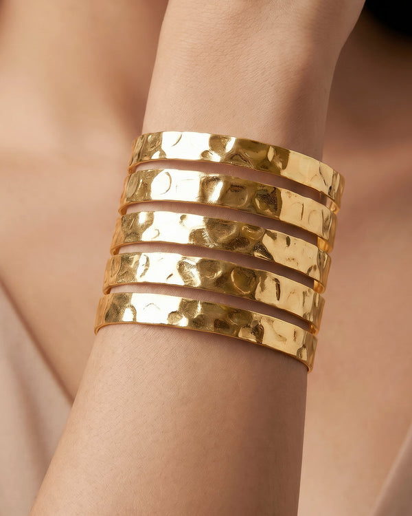 zewellsharbour Bracelet Anti-Tarnish Multi-Line Wide Cuff (Adjustable Size)