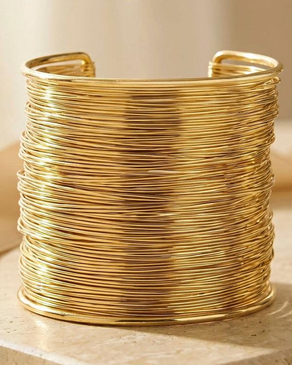 zewellsharbour Bracelet Anti-Tarnish Broad Wired Cuff Bangle (Adjustable Size)