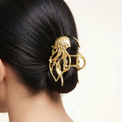 Zewellsharbour Hair Claw Clip Anti-Tarnish Ocean-Inspired Jellyfish