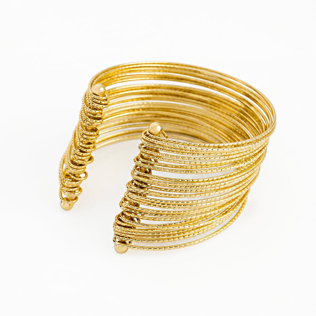 zewellsharbour Bracelet Anti-Tarnish Gold Plated Multilayer Bangle (Adjustable Size)