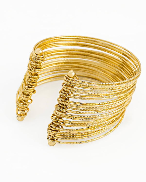 zewellsharbour Bracelet Anti-Tarnish Gold Plated Multilayer Bangle (Adjustable Size)