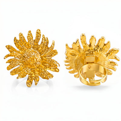 zewellsharbour Ring Anti-Tarnish Golden Sunflower (Adjustable Size)