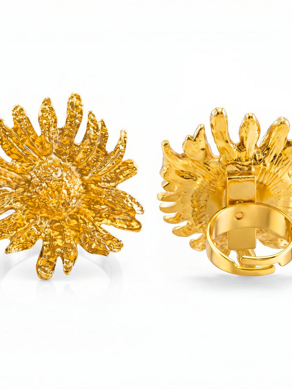 zewellsharbour Ring Anti-Tarnish Golden Sunflower (Adjustable Size)