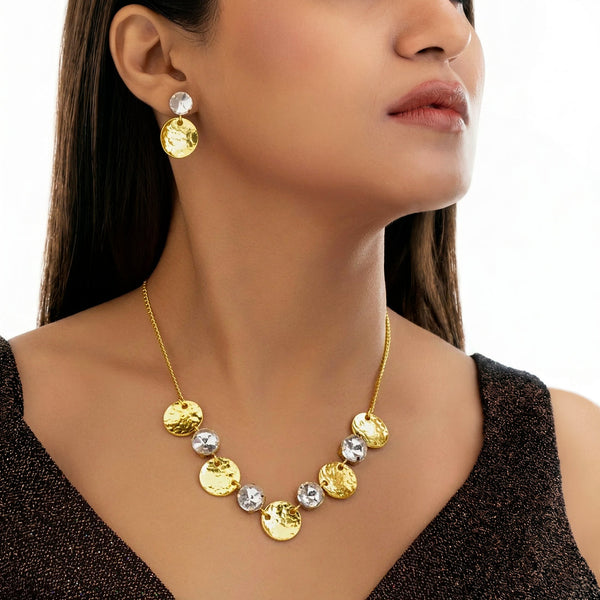 zewellsharbour Necklace Anti-Tarnish Crystal Set With Earrings