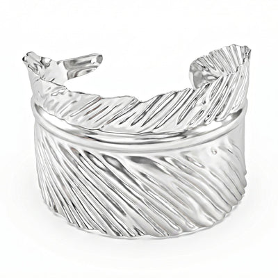 zewellsharbour Bracelet WaterAnti-Tarnish proof Silver Leaf Bangle (Adjustable Size)