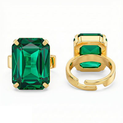 zewellsharbour Ring Crystal Emerald (Adjustable Size)