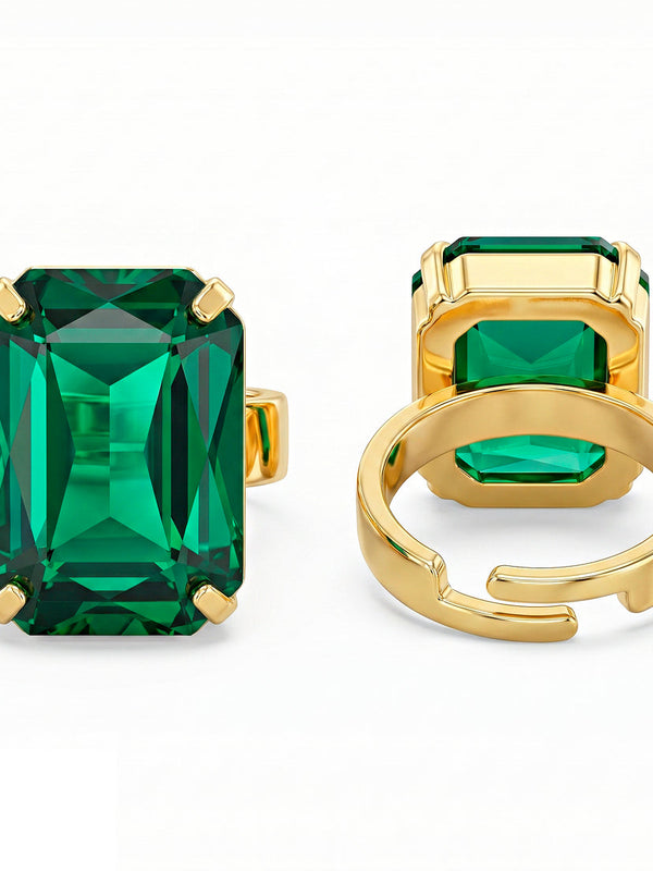 zewellsharbour Ring Crystal Emerald (Adjustable Size)