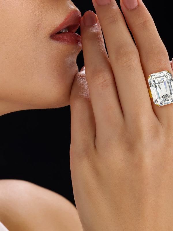 zewellsharbour Ring Anti-Tarnish White Crystal (Adjustable Size)
