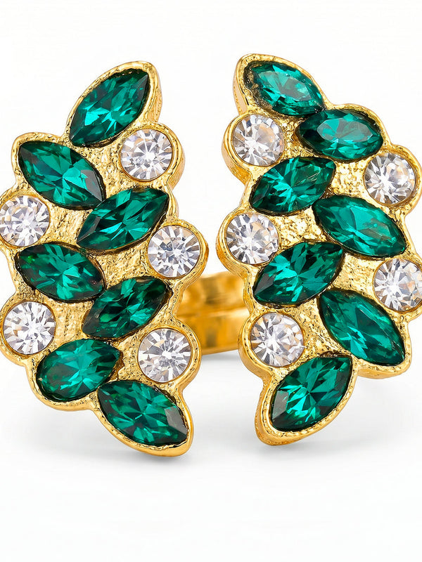 zewellsharbour Ring Anti-Tarnish Leafy Crystal (Adjustable Size)