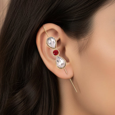 zewellsharbour Earrings Anti-Tarnish Hook-Needle Crystal Set