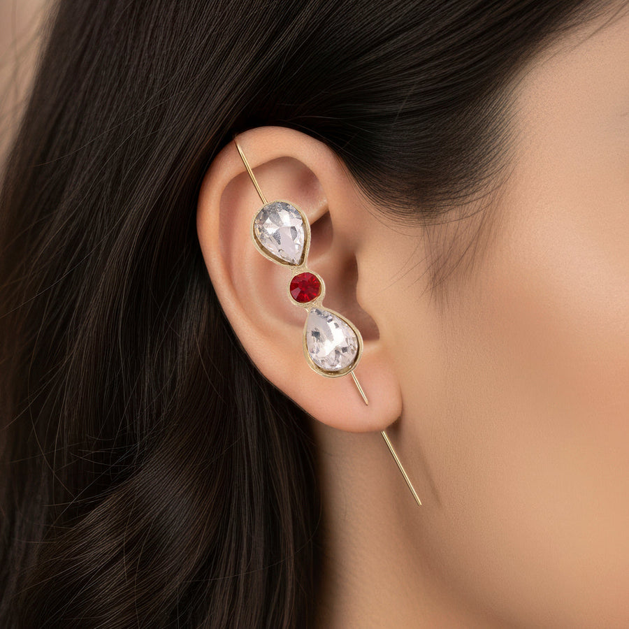 zewellsharbour Earrings Anti-Tarnish Hook-Needle Crystal Set